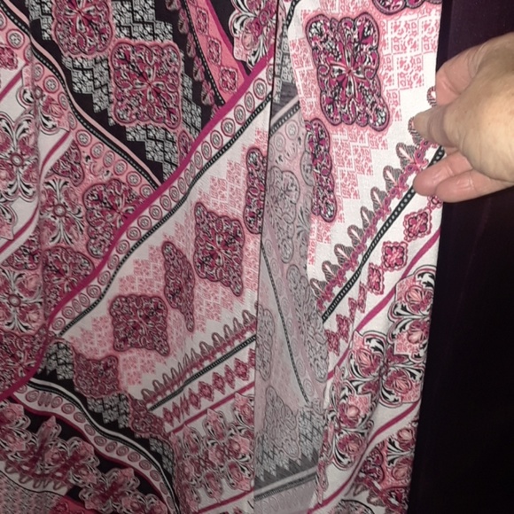 NWOT PINK MULTI COLORED STRAPLESS MAXI DRESS - Picture 2 of 4